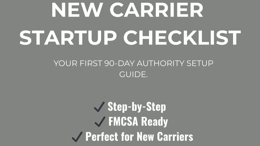 New Carrier Startup Checklist