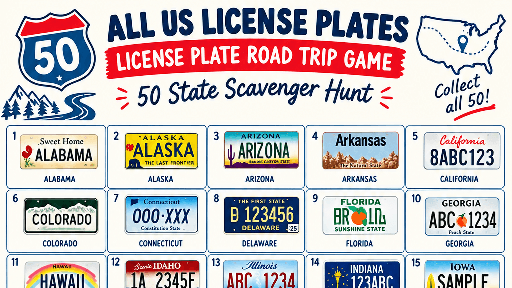 FAMILY TRAVEL BINGO — 4 Printable Games