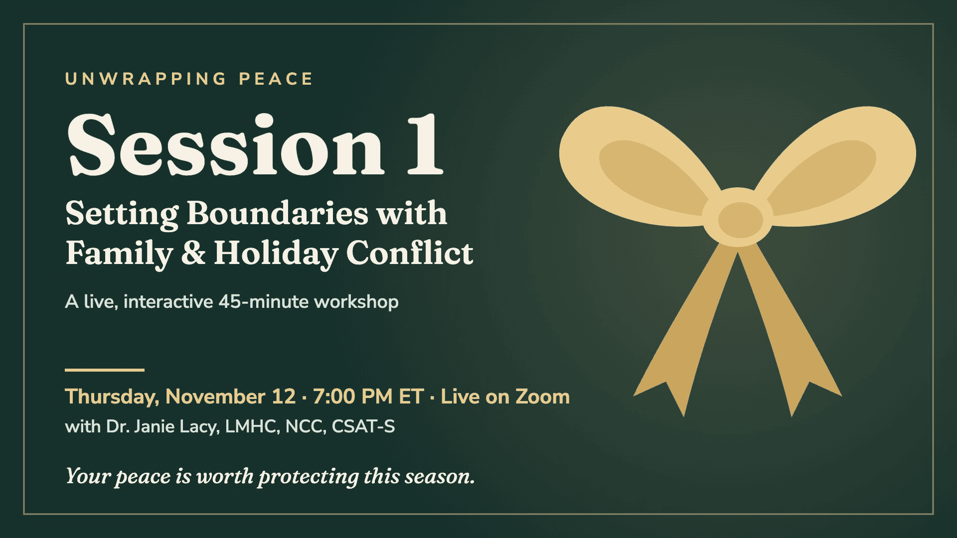 Unwrapping Peace, Session 1: Family Boundaries