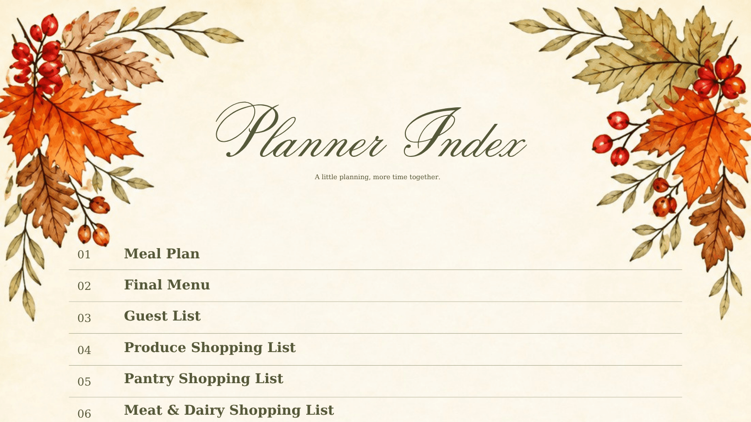 Stress-Free Thanksgiving Planner