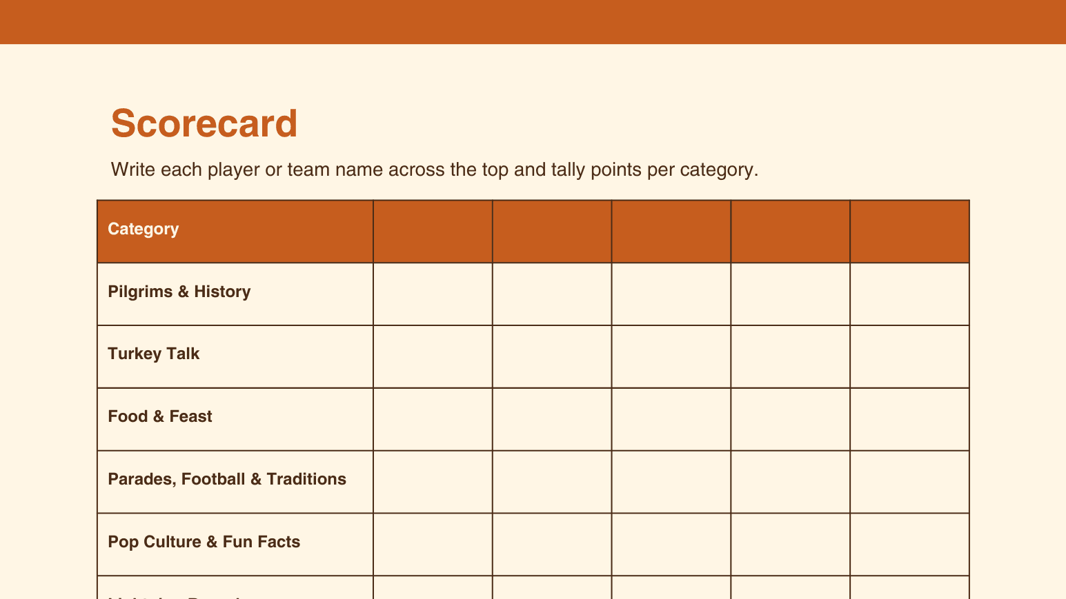 The Great Thanksgiving Trivia Showdown