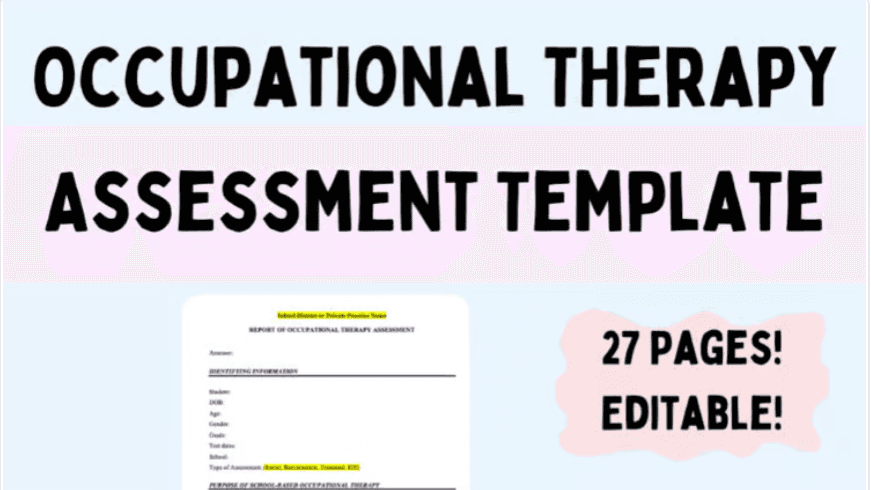 Occupational Therapy Pediatric Assessment Template