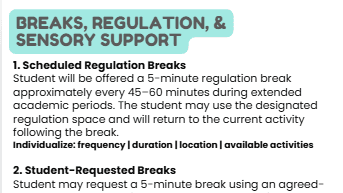 130 Specific Accommodations Bank for IEPs/504s