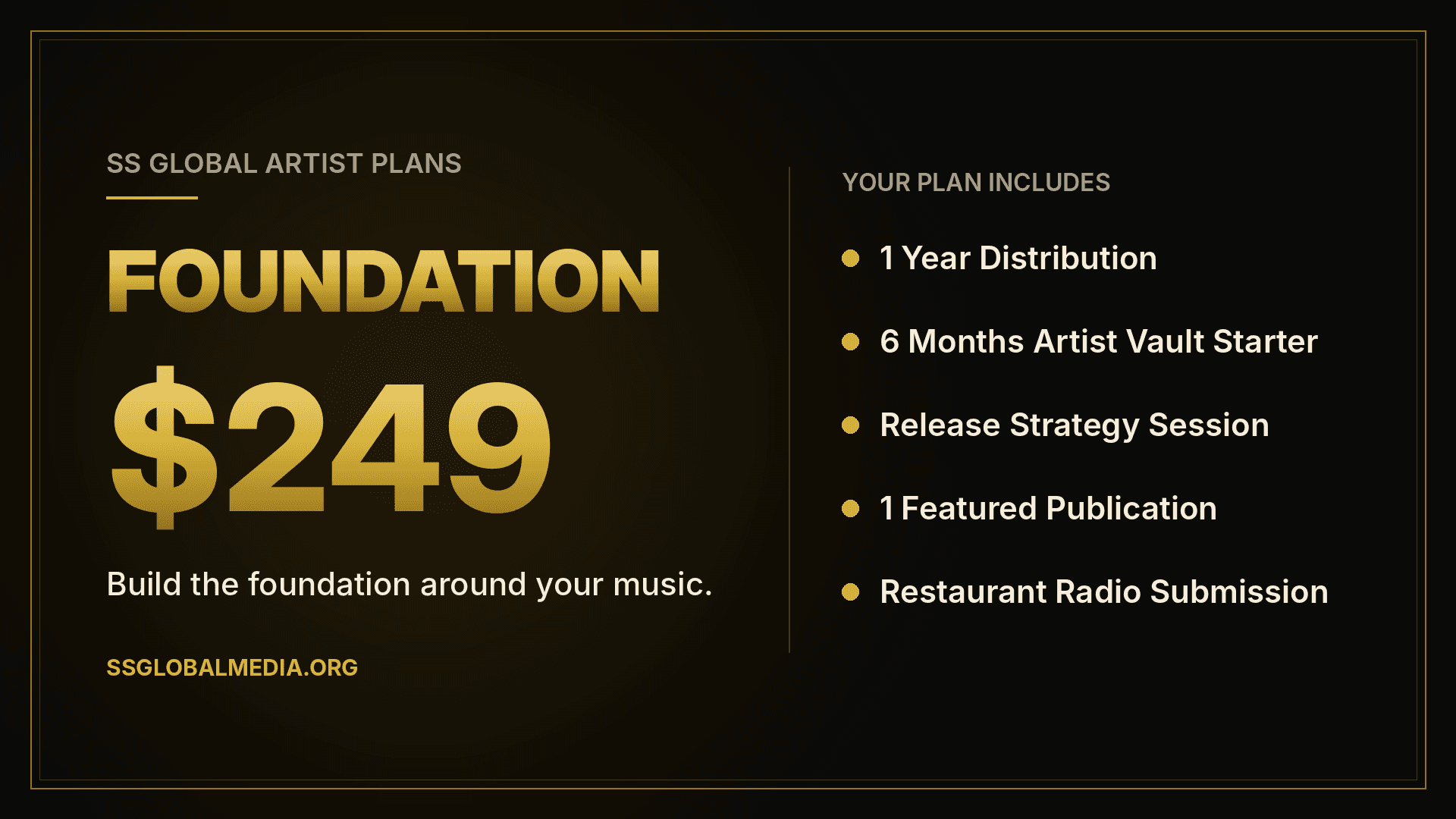 FOUNDATION Artist Plan