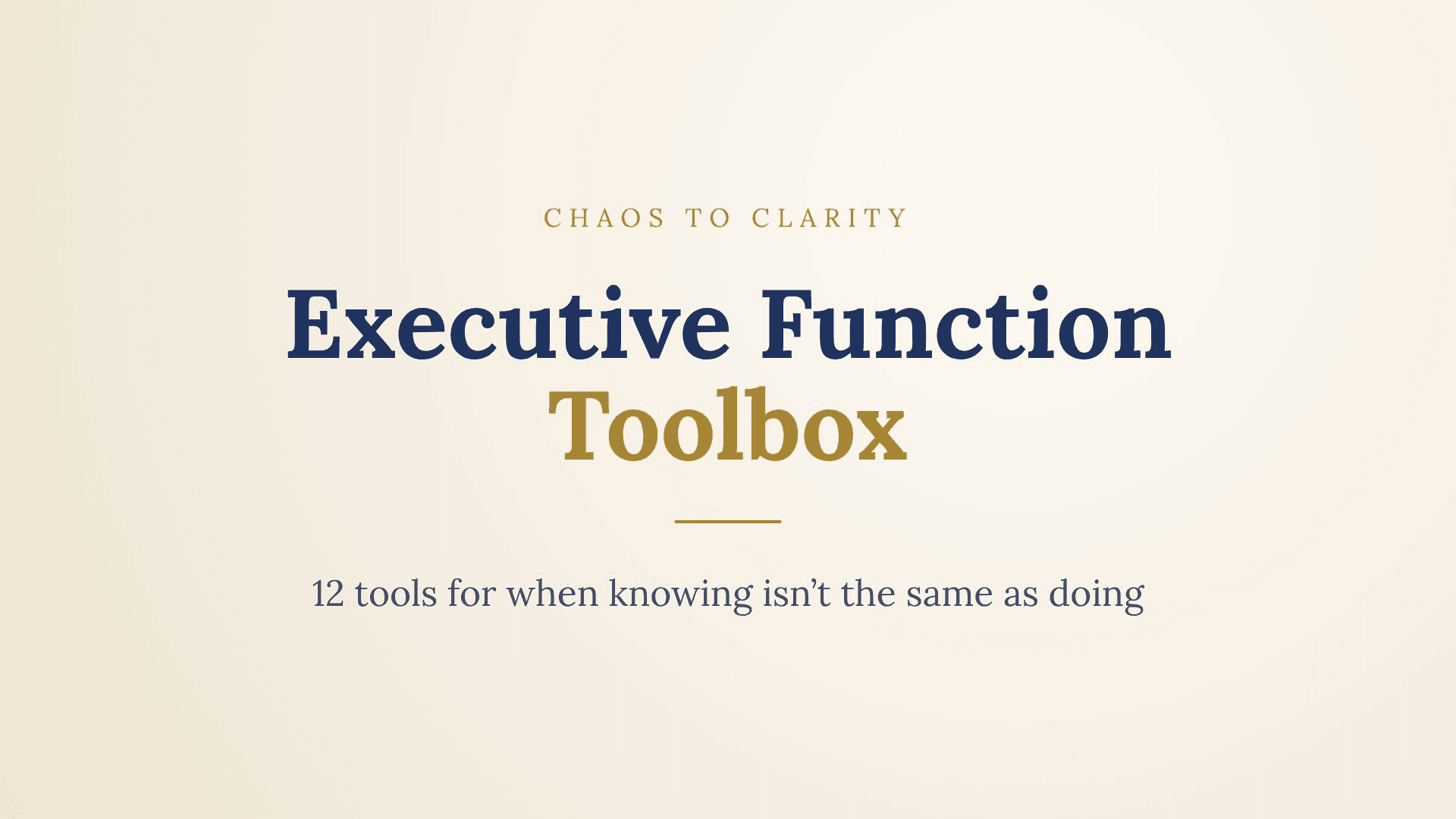 The Executive Function Toolbox