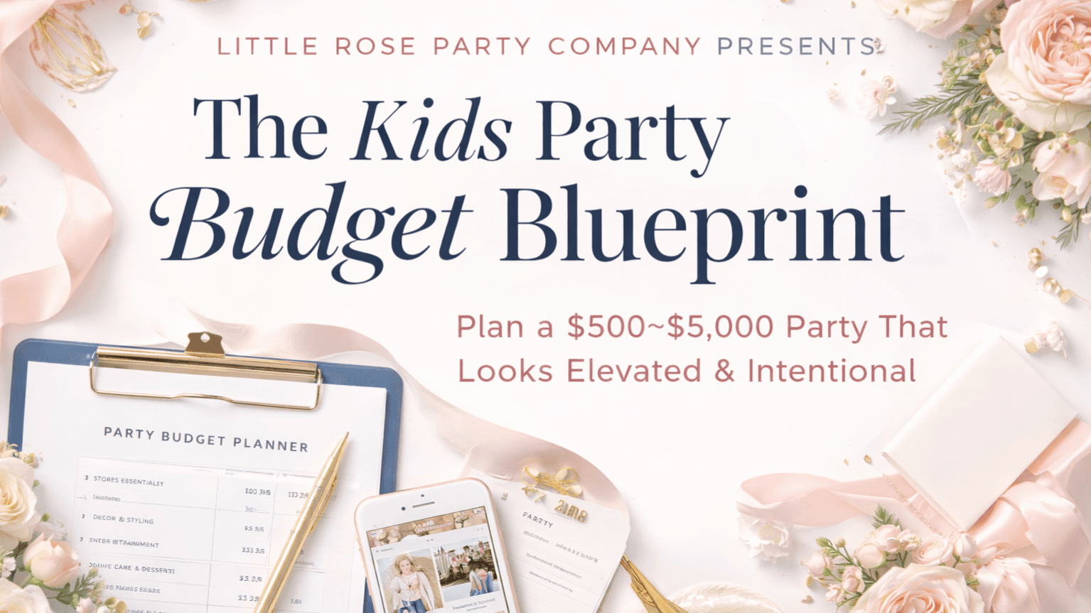 The Kids Party Budget Blueprint & interactive work