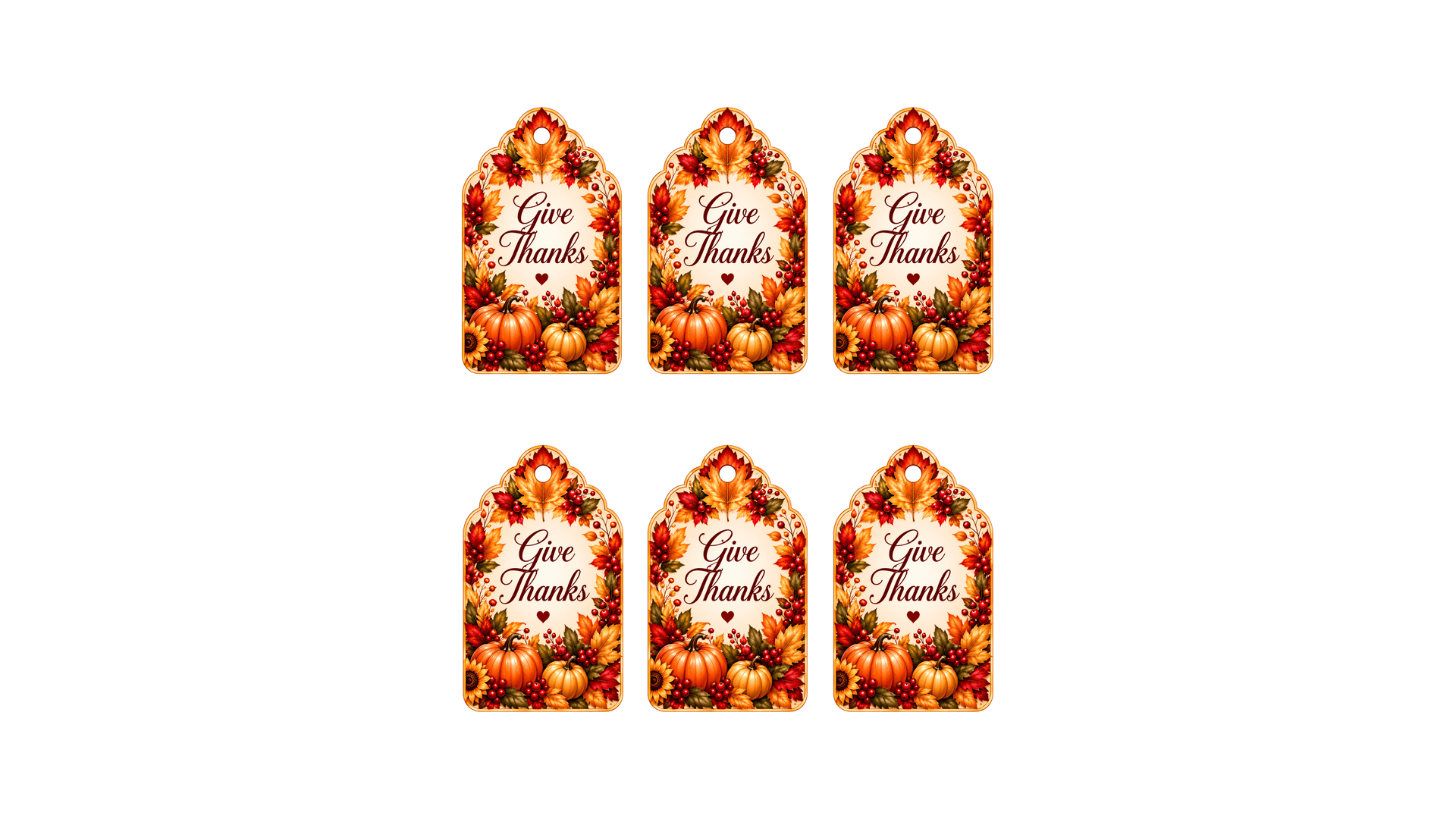 Thanksgiving Give Thanks Gift Tags | Printable Set