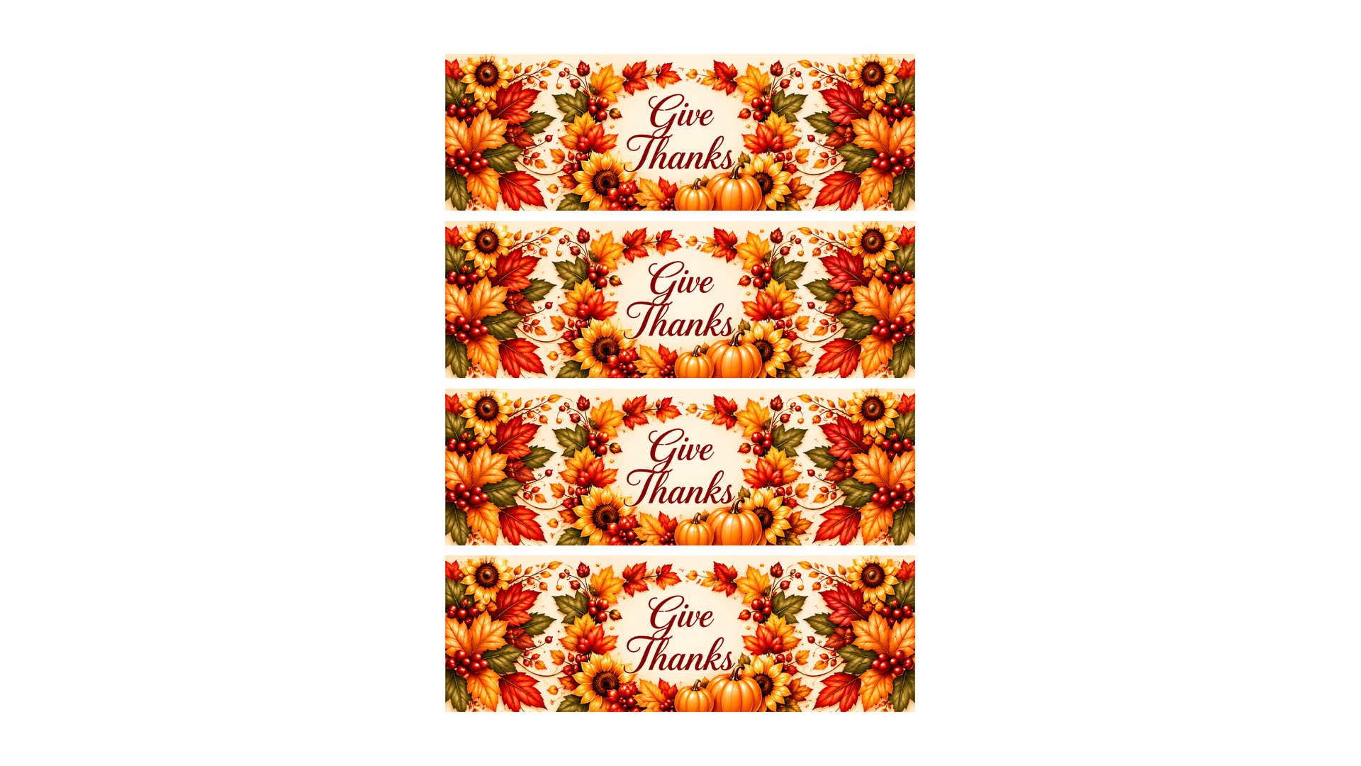 Thanksgiving Give Thanks Utensil Wraps | Set of 4