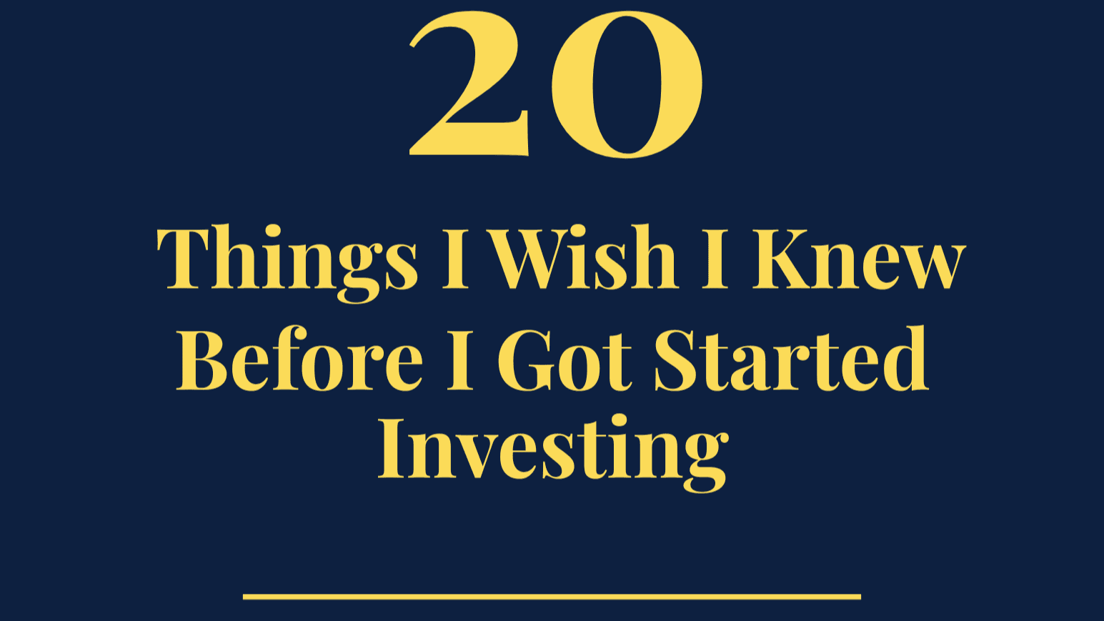20 Things I Wish I Knew: Rental Property Investing
