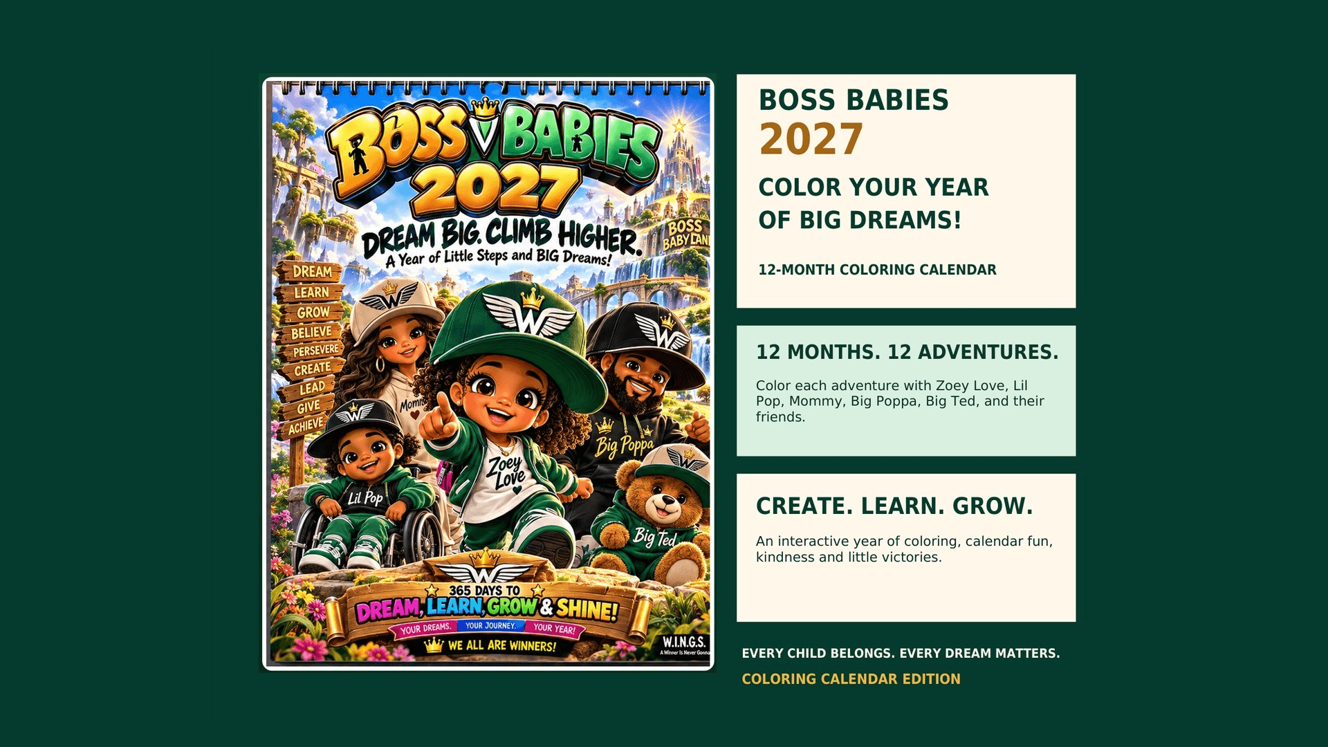 Boss Babies 2027 Coloring Calendar
