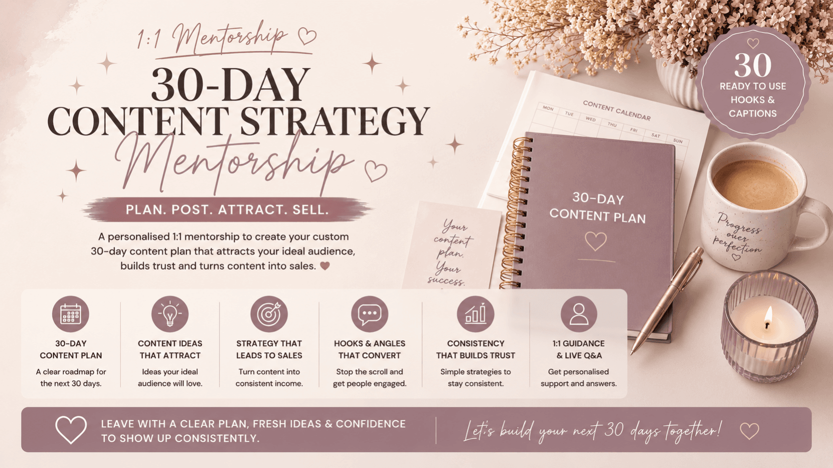 ✨ Mentorship with 30 Day Content Strategy ✨