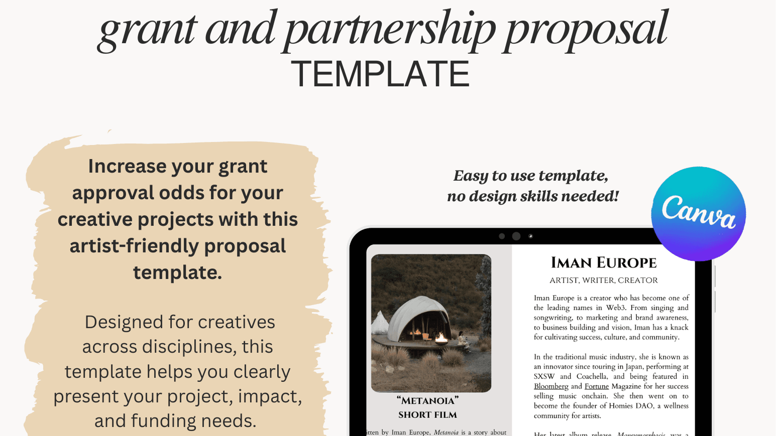 Grant / Brand Proposal Template + Guide