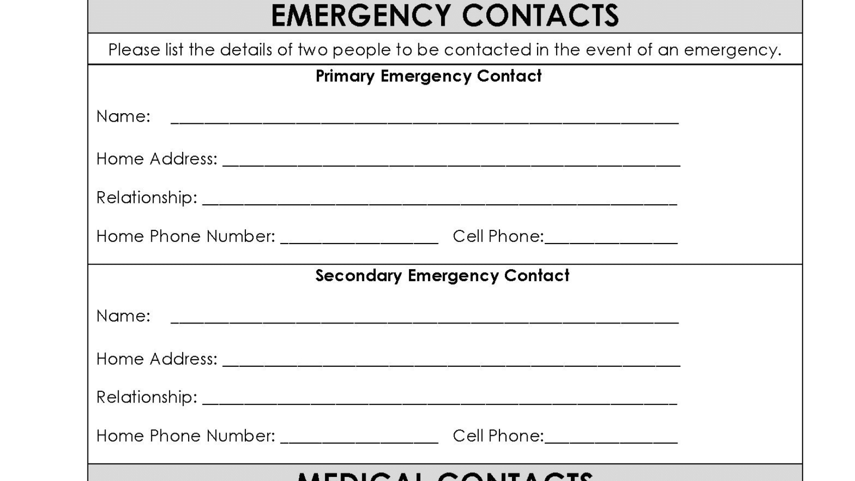 Get Your Emergency Contact Log Now!