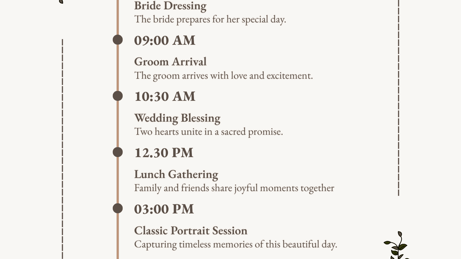 Wedding Day Schedule