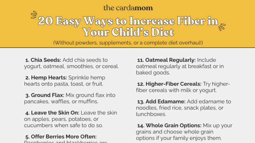20 Ways to Add More Fiber Into Your Child’s Diet