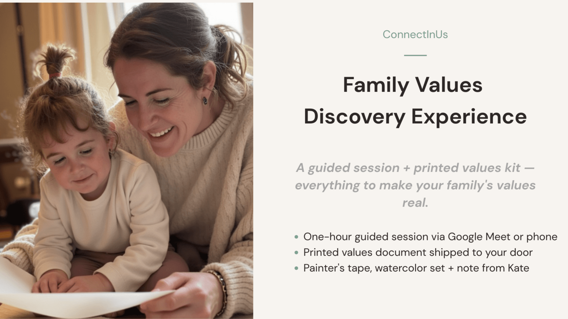 Family Values Discovery Experience