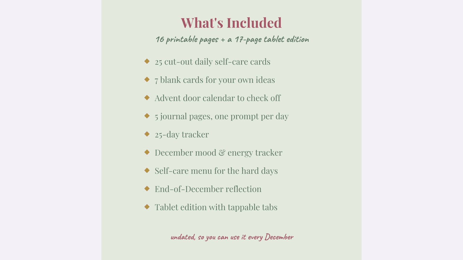 25 Days of Self-Care Advent Calendar
