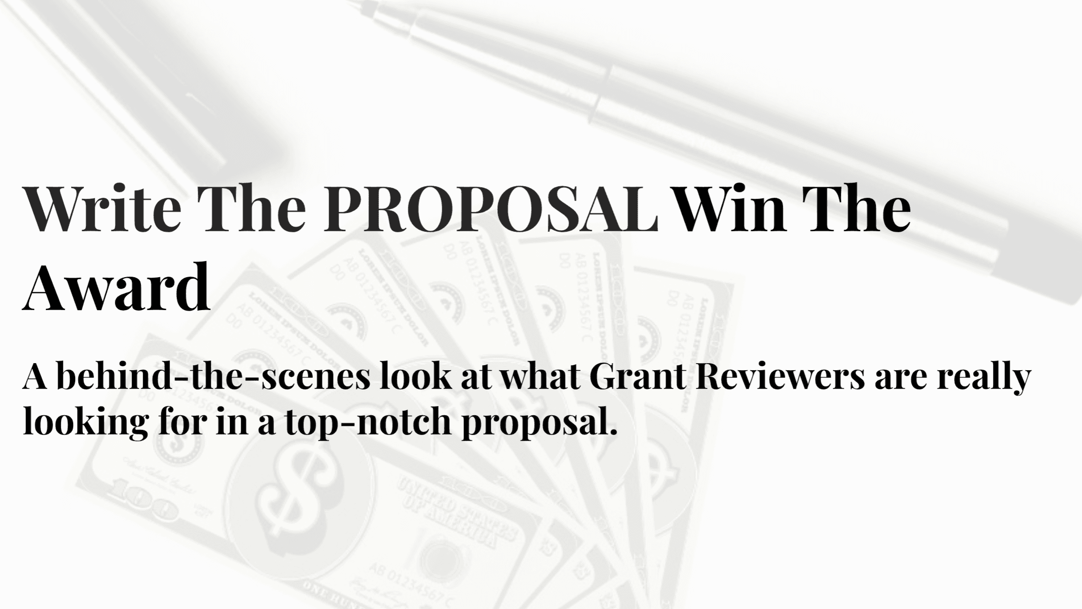 Write the Proposal. Win the Award-ebook + Guide
