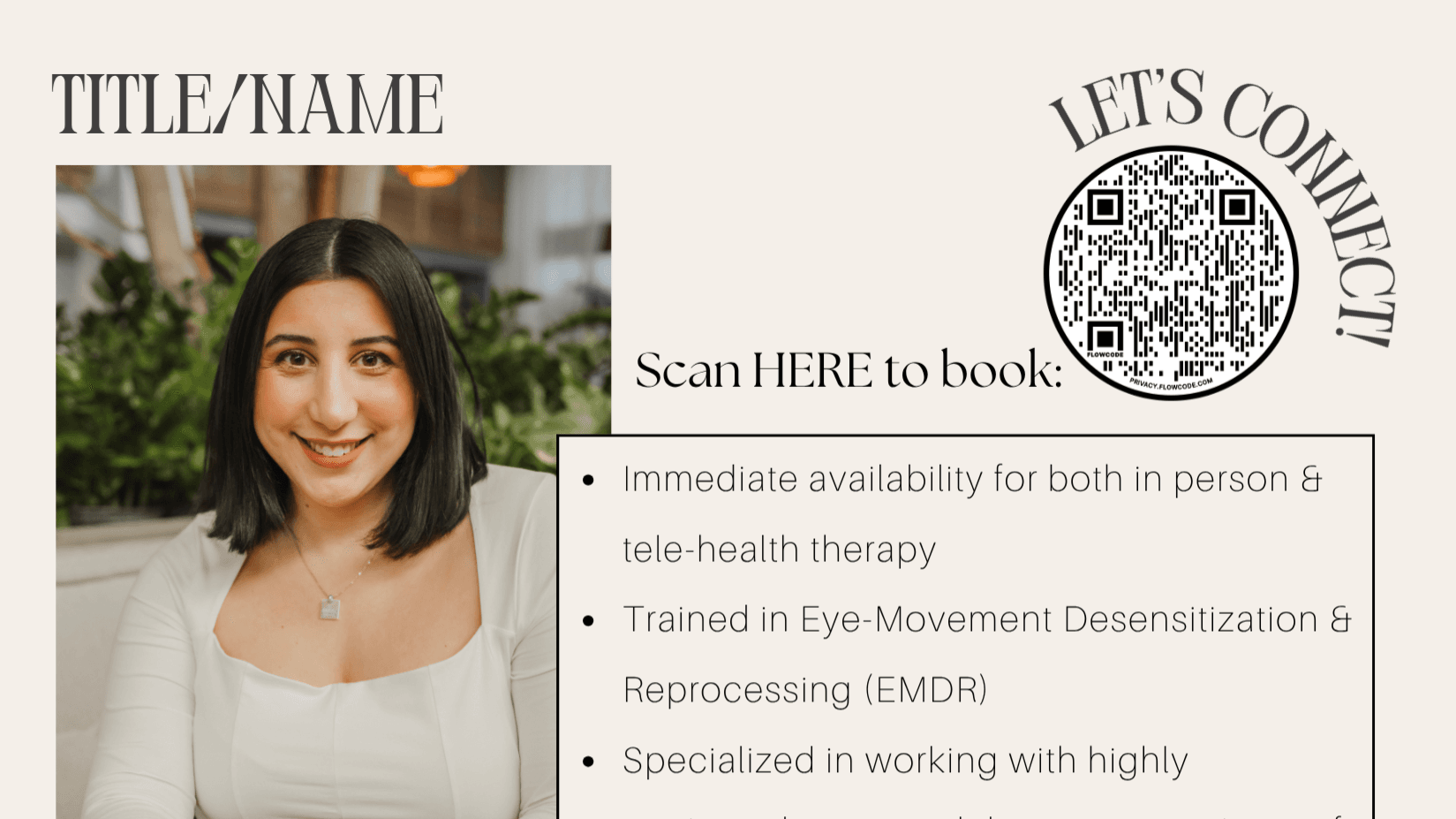 Therapist Intro Postcard Template *Customizable*