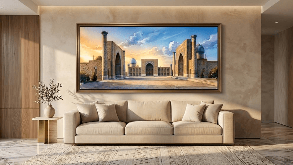 Samarkand Registan Wall Art – Panoramic Design