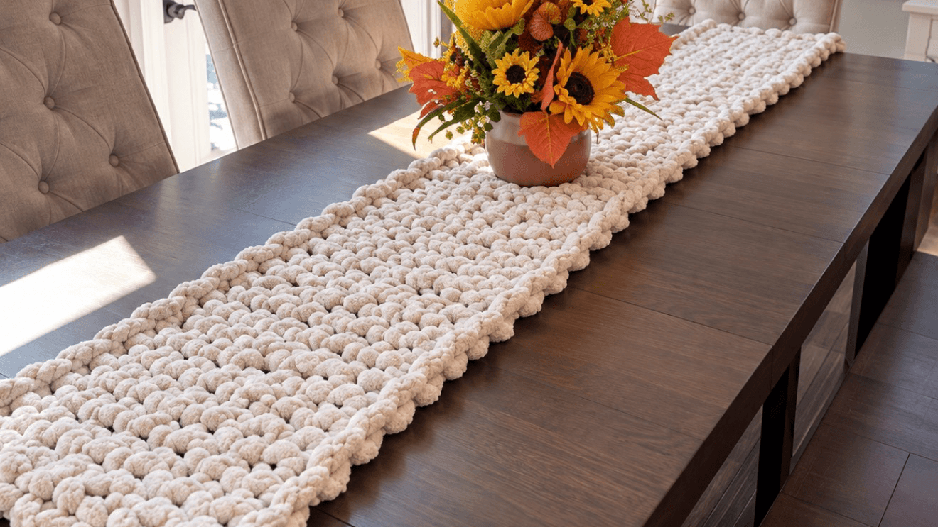 Handmade chunky Table Runner