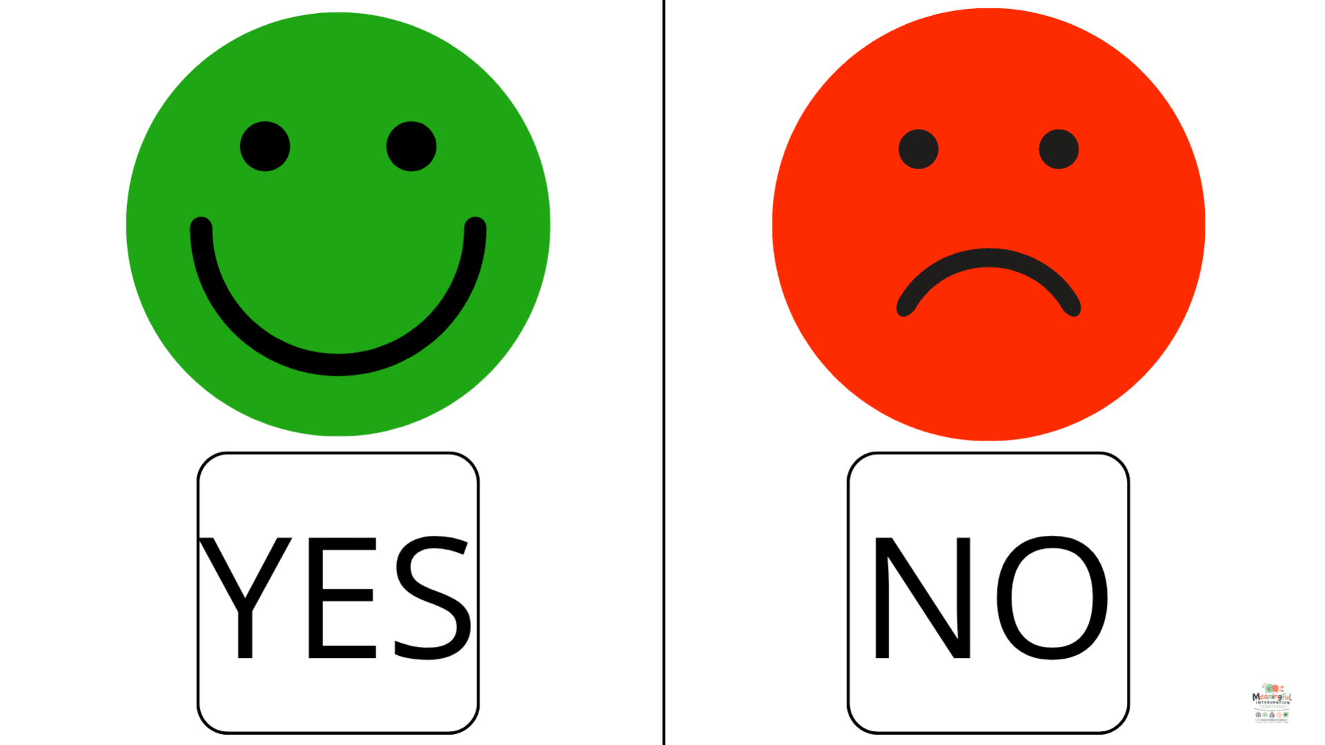 Printable Yes/No Cards for Early Communication