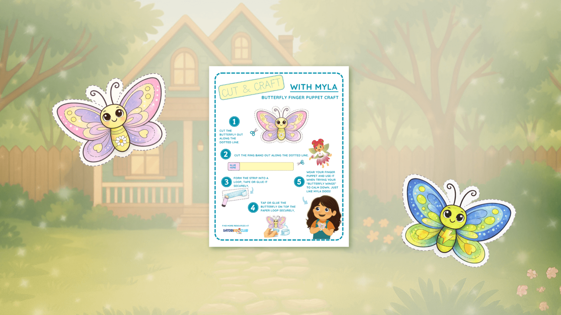 Free Your Butterfly Finger Puppet Craft PDF