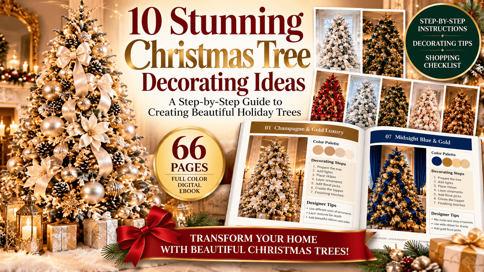 10 Stunning Christmas Tree Decorating Ideas !