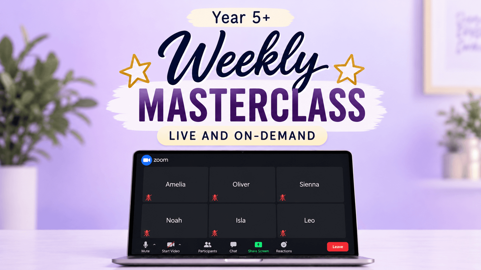Join weekly English/maths masterclasses with me