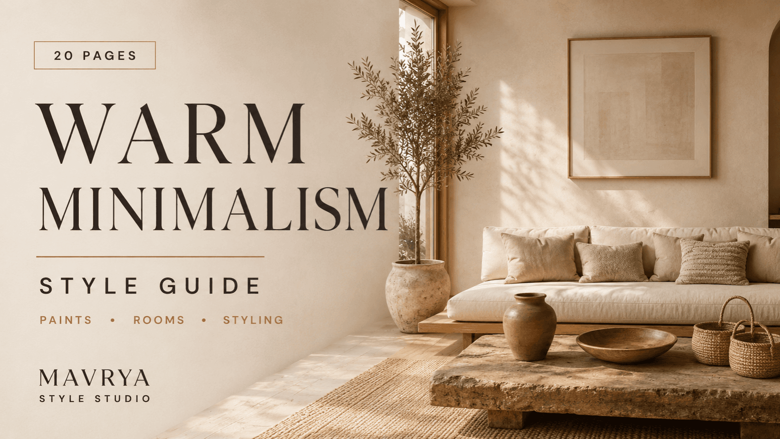 Warm Minimalism Style Guide | 20-Page Blueprint
