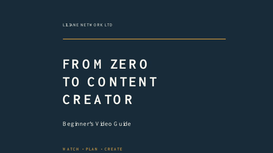 From Zero to Content Creator – Starter Pack