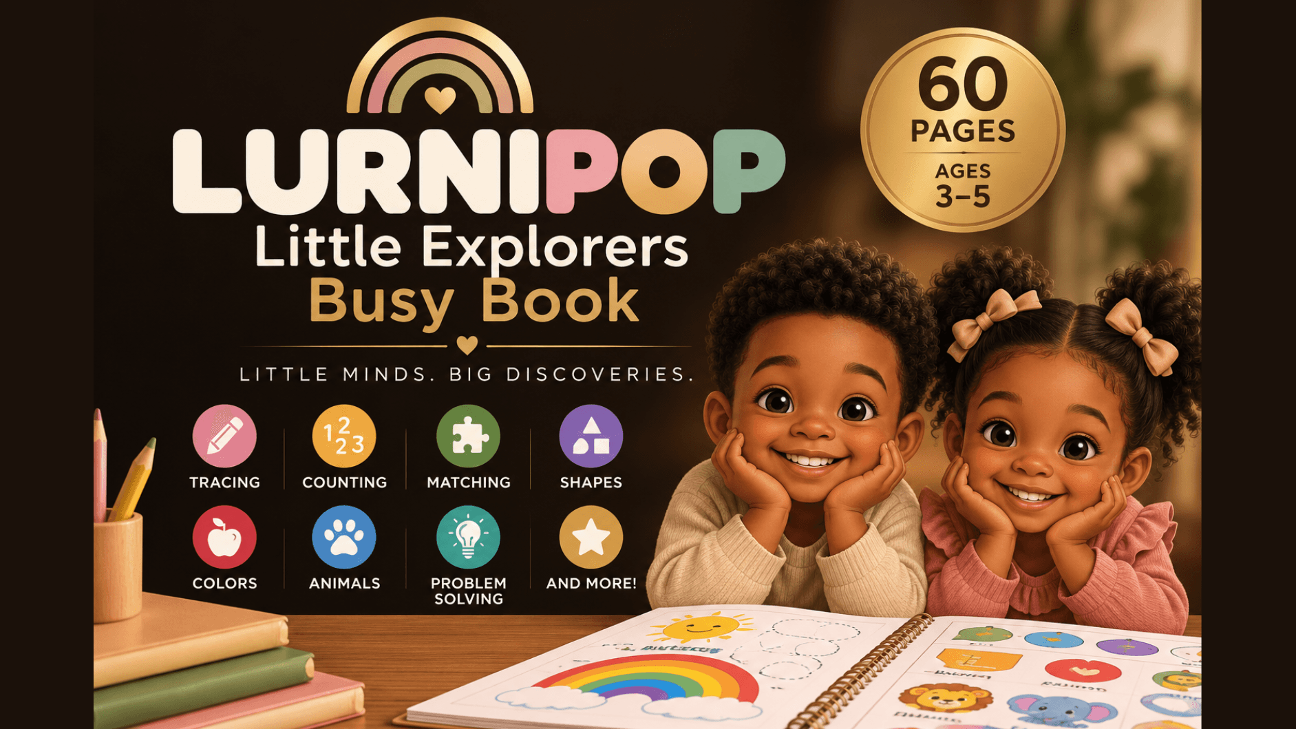 LURNIPOP Little Explorers Kids Busy Book 🌈📚