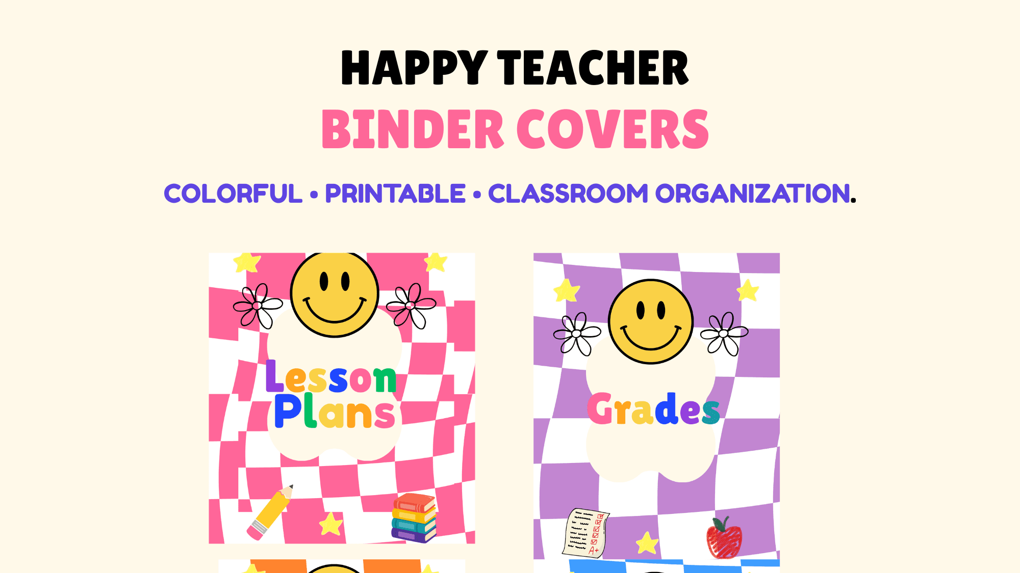 π Happy Teacher Binder Covers