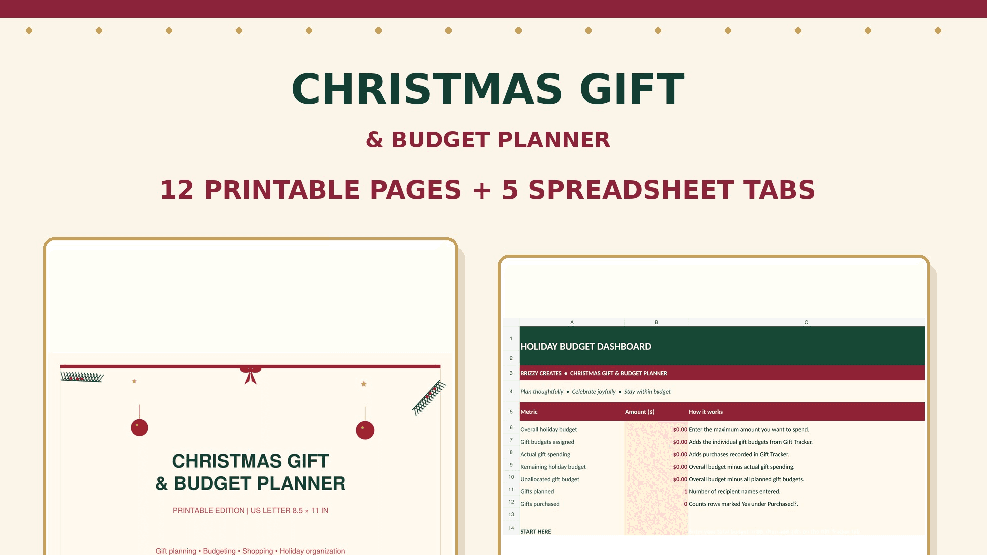 Christmas Gift & Budget Planner