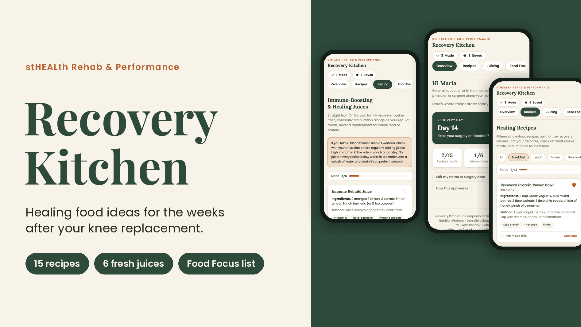Recovery Kitchen App