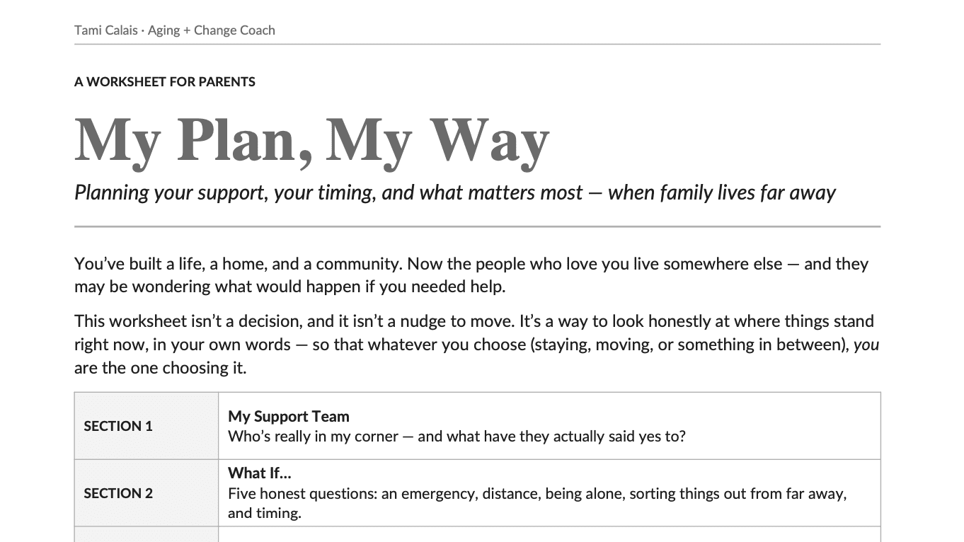 My Plan, My Way: When family lives far away