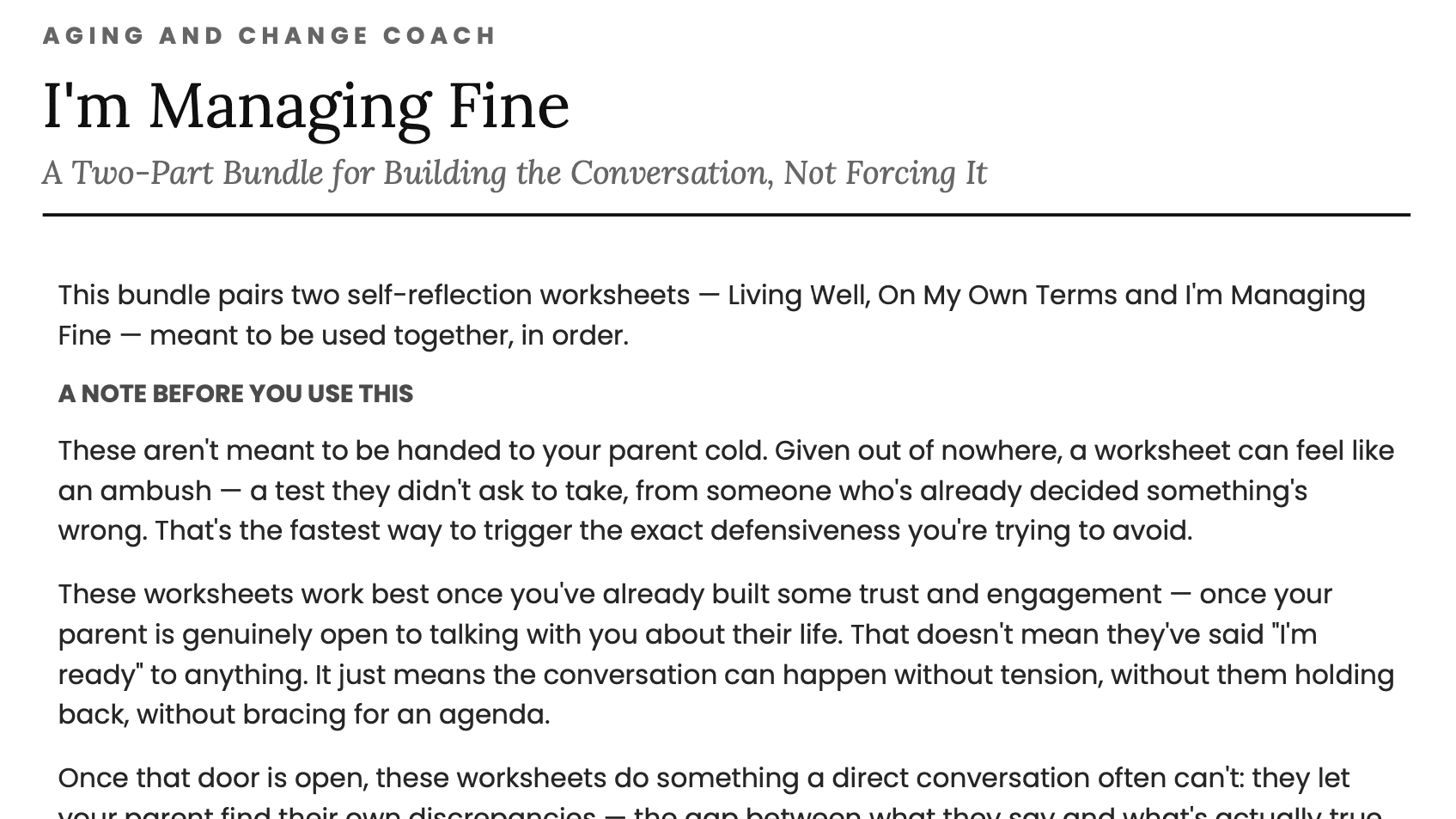 Get My I'm Managing Fine Worksheets NOW