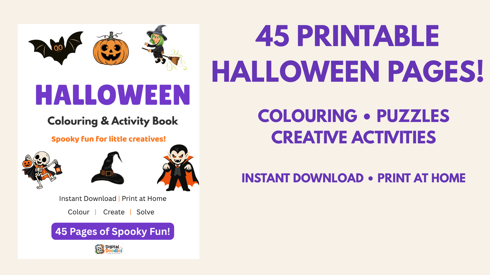 Halloween Colouring & Activity Book | 45 Pages