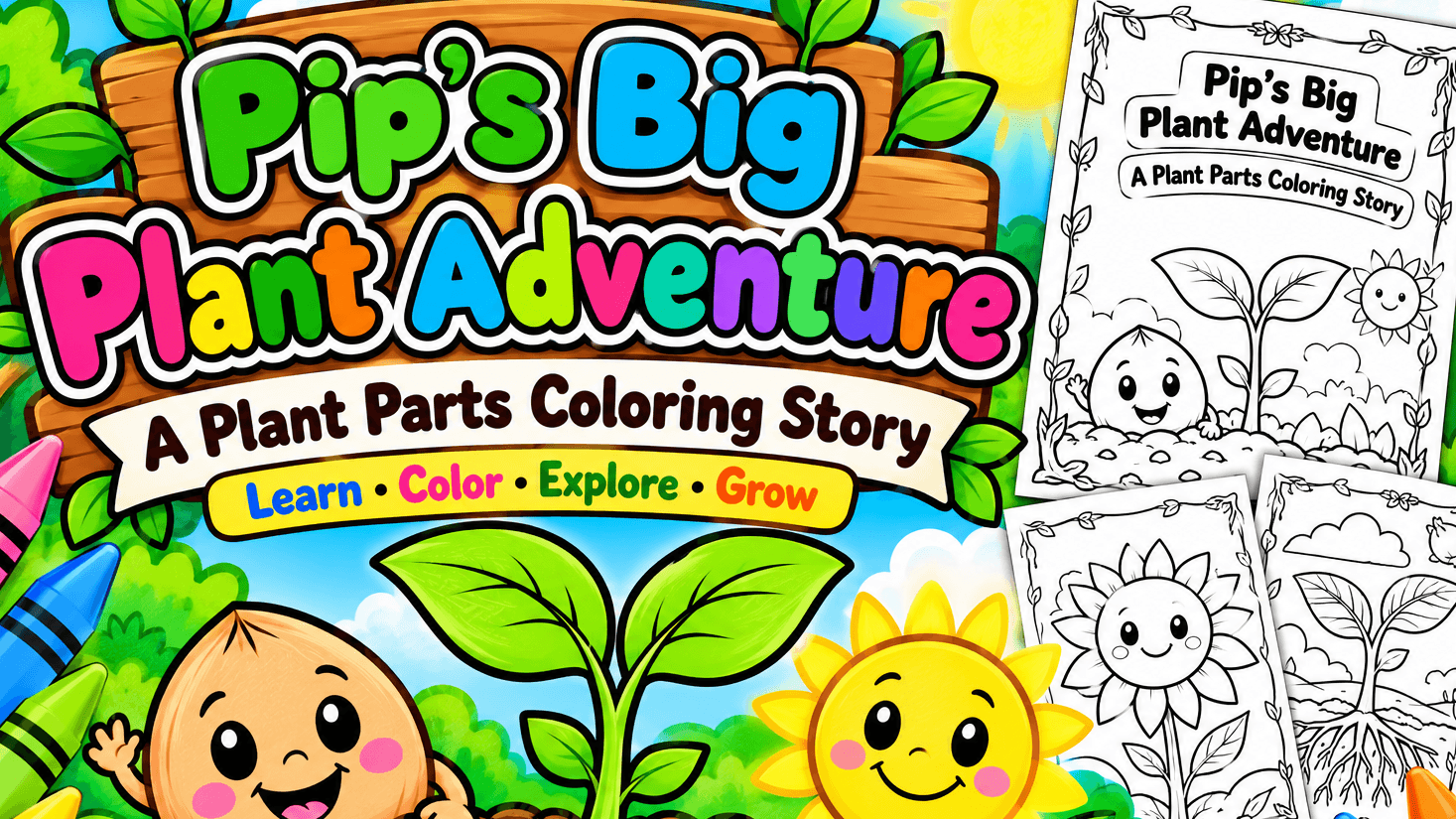🌱 Pip’s Big Plant Adventure! Learn, Color & Grow!