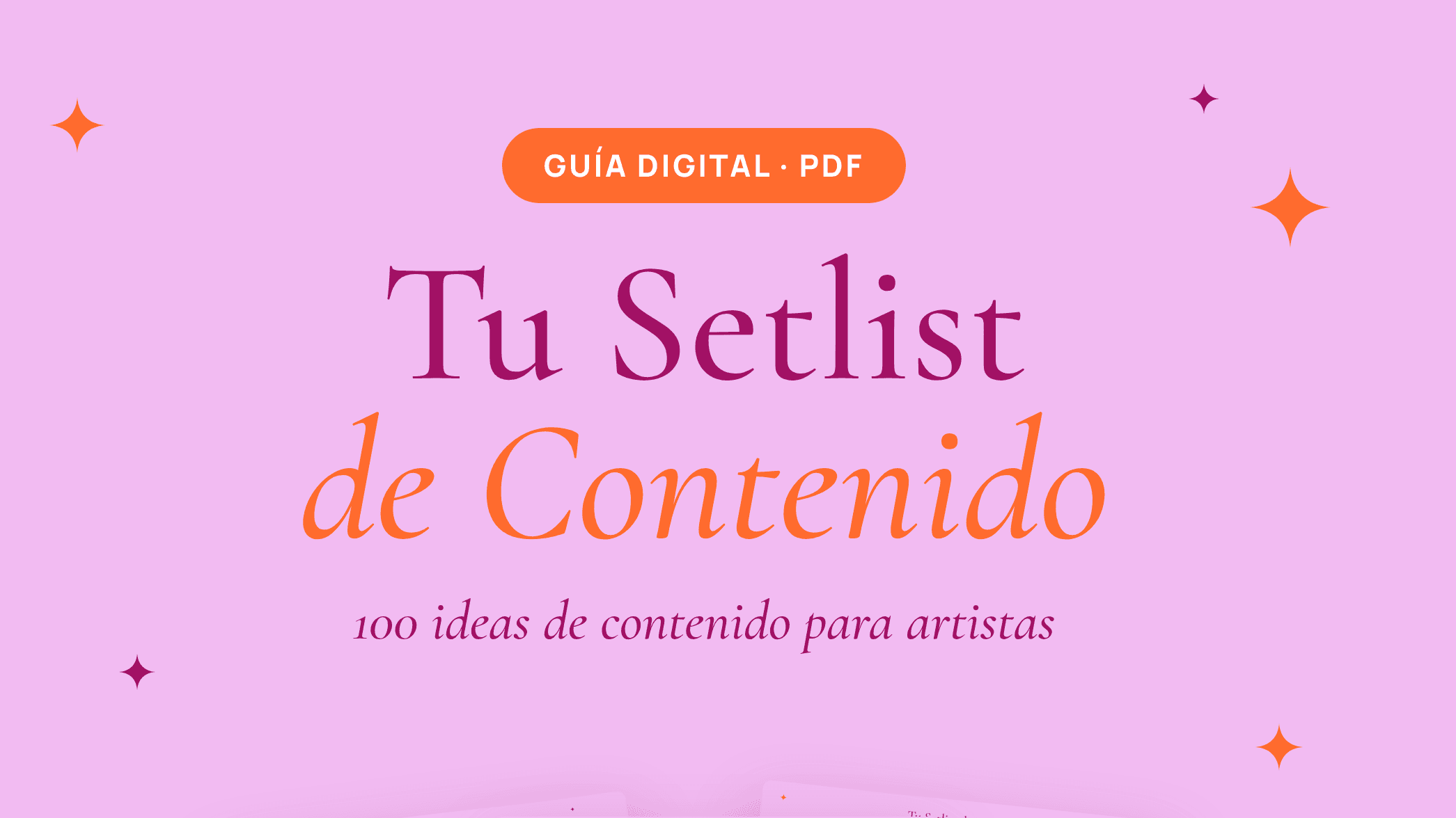 Tu Setlist de Contenido - 100 ideas de contenido