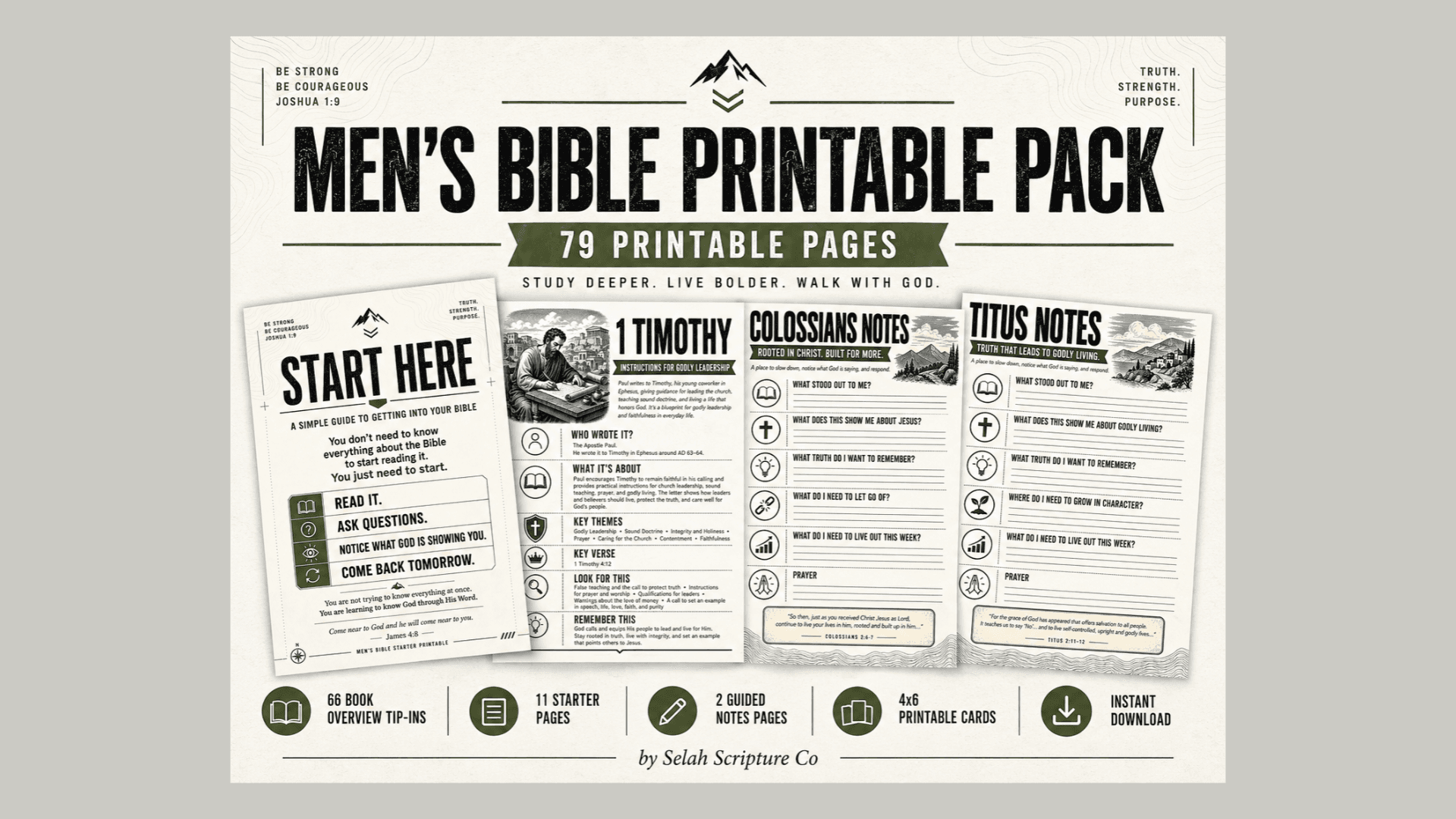 Men’s Bible Printable Pack | 79 Pages