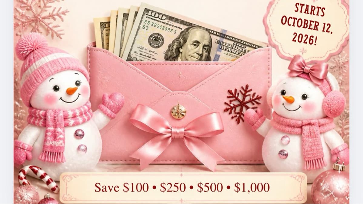 Pink Christmas Cash Club/10-Week Savings Challenge