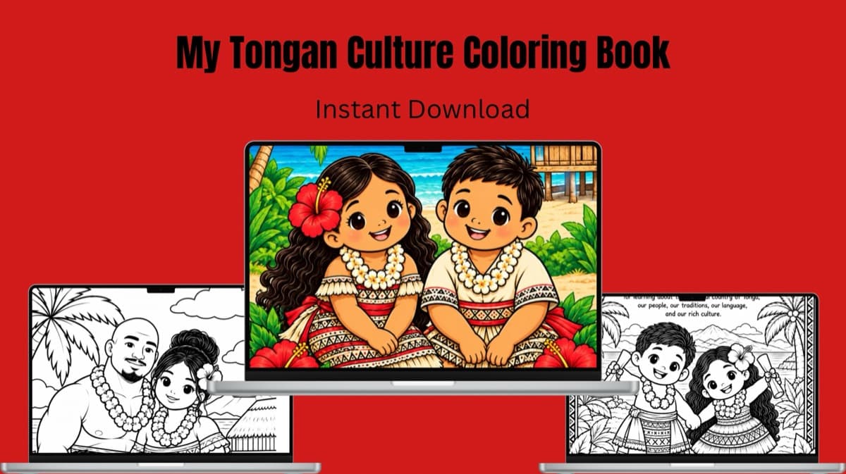 My Tongan Culture Coloring Book 🇹🇴🌺