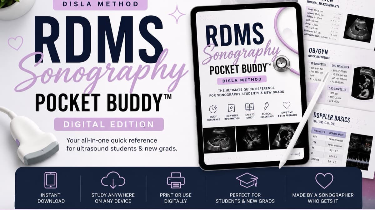 RDMS Sonography Pocket Buddy - Digital 💜