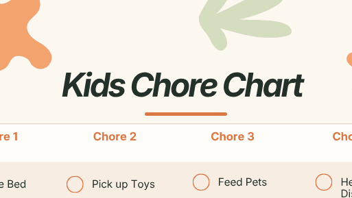 Kids chore chart