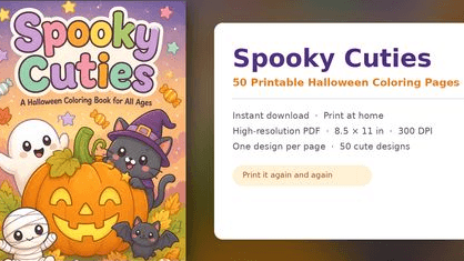 Spooky Cuties Halloween Coloring Book