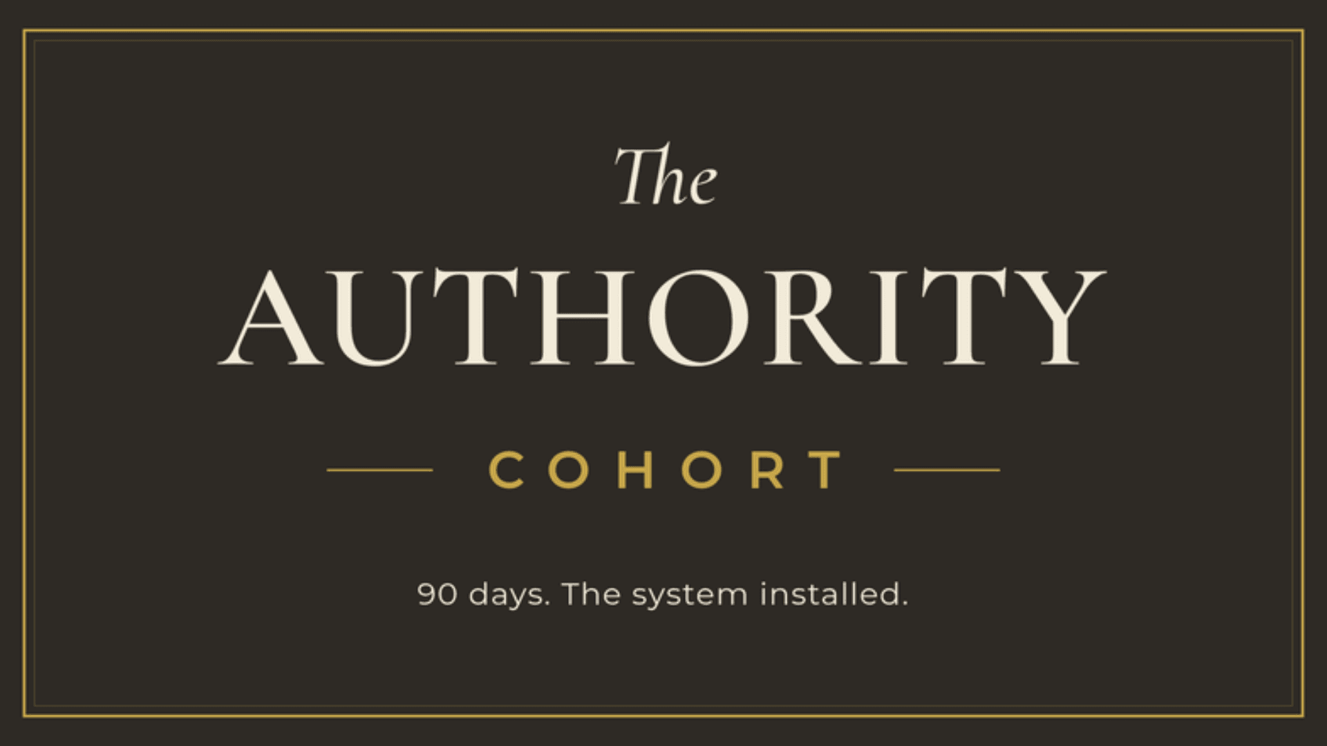 The Authority Cohort