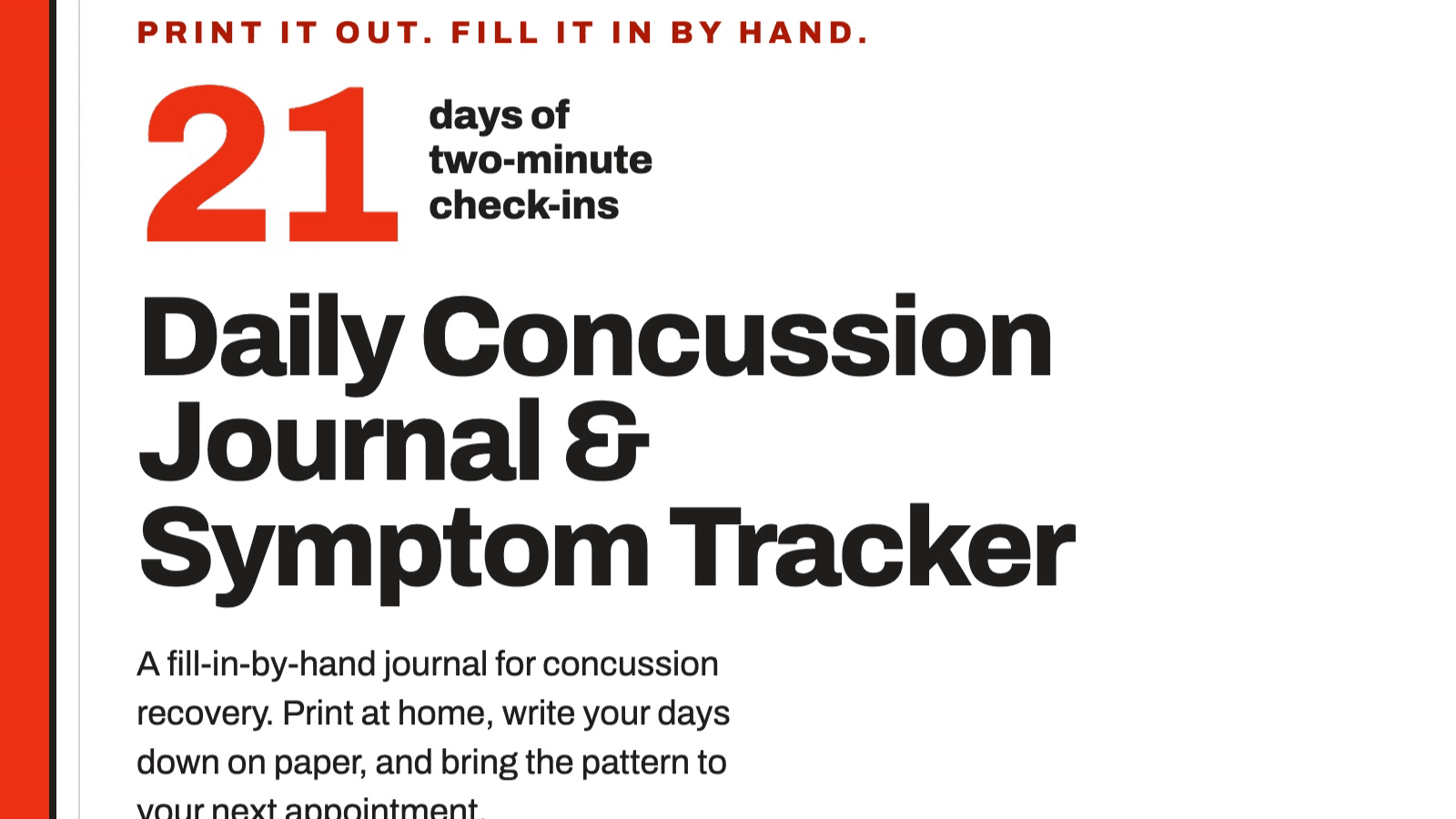 Get My Concussion Symptom Tracking Journal Here!