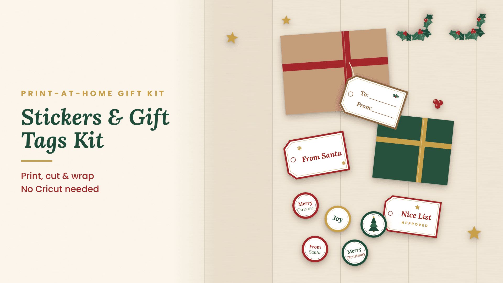 Christmas Stickers and Gift Tags Kit