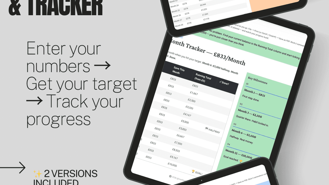 Get Your £10K Savings Calculator & Tracker Now!